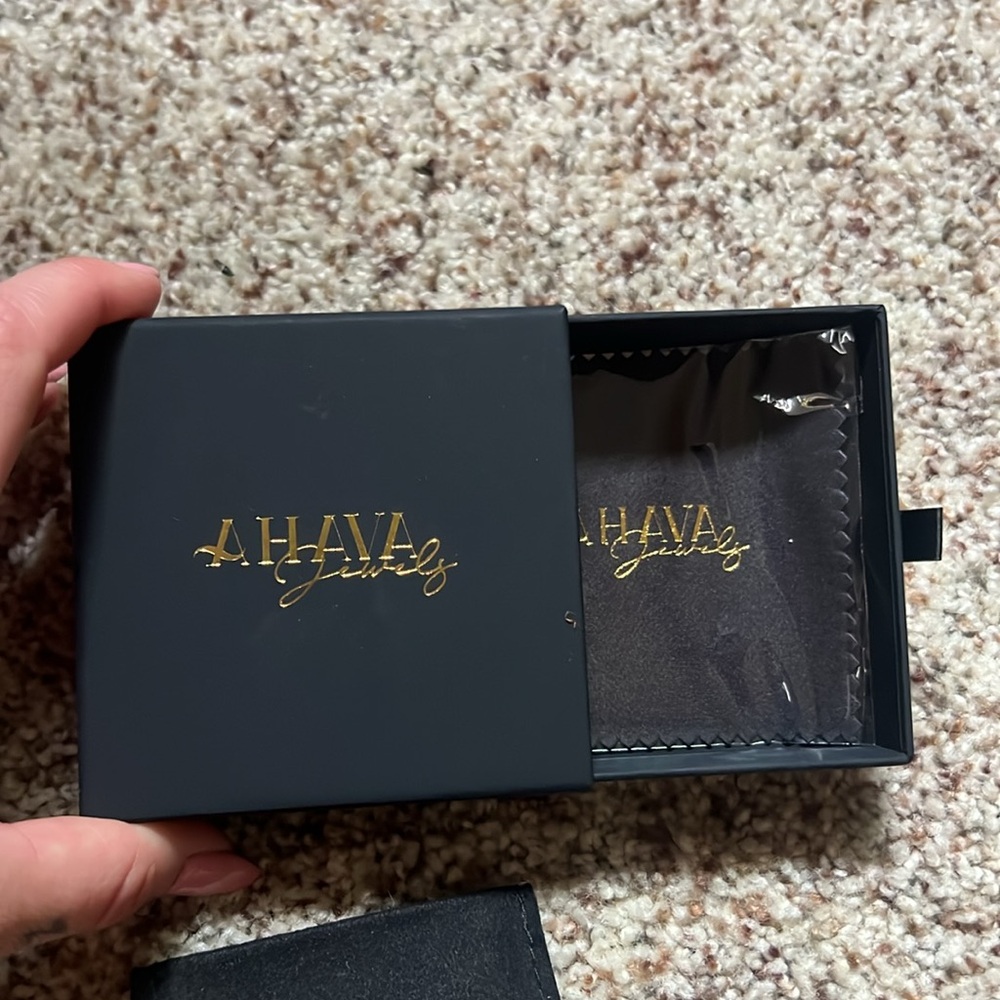 AHAVA Gold Plated Gothic Lettering Statement Necklace - Picture 4 of 7